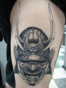 Japanese Samurai Mask Tattoo