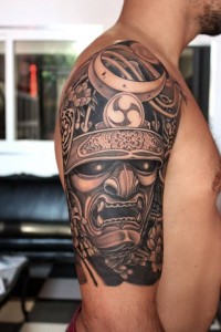 Japanese Samurai Mask Tattoo Designs