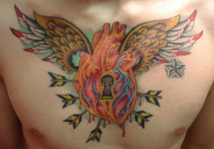 Keyhole Tattoo on Chest