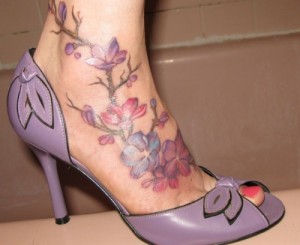 Lilac Foot Tattoo