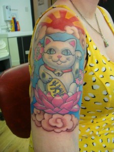 Lucky Cat Tattoo Sleeve