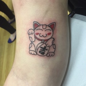Lucky Cat Tattoo Small