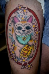 Maneki Neko Lucky Cat Tattoo