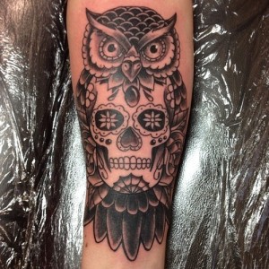 Owl Skull Tattoo Forearm
