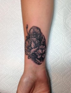 Poppy Flower Tattoo Black