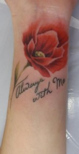 Poppy Flower Wrist Tattoo