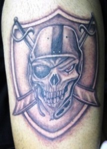 Raiders Leg Tattoos