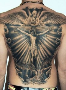 Religious Back Piece Tattoos