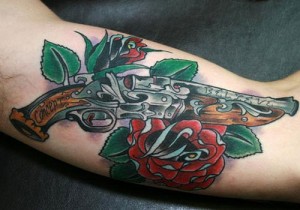 Roses and Guns Tattoos