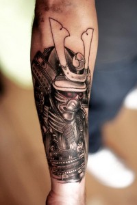 Samurai Mask Tattoo Forearm