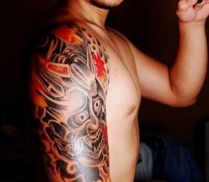 Samurai Mask Tattoo Sleeve