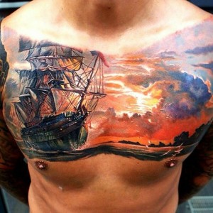 Sky Tattoos on Chest