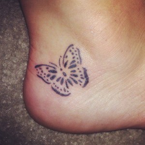 Small Butterfly Tattoos on Ankle