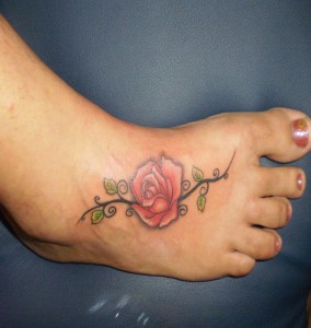Small Rose Tattoos on Ankle