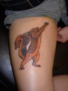 Squirrel Tattoo on Leg