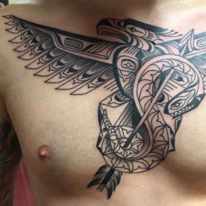 Thunderbird Chest Tattoo