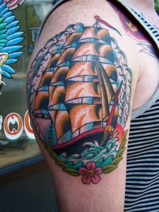 Traditional Clipper Ship Tattoo