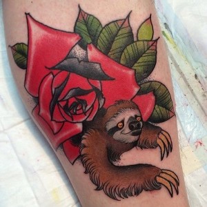 Traditional Sloth Tattoo