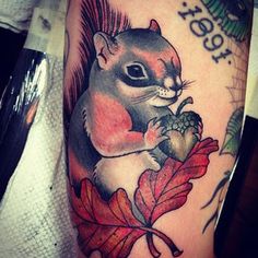 Traditional Squirrel Tattoo