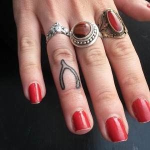 Wishbone Finger Tattoo