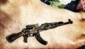 AK47 Tattoo Chest