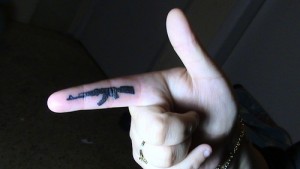 AK47 Tattoo Finger