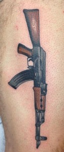 AK47 Tattoo on Leg