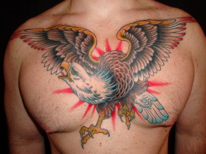 American Eagle Chest Tattoo