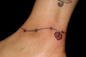 Ankle Bracelet Tattoos for Girls