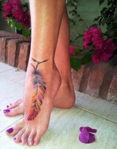 Anklet Tattoos Feather