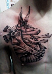 Anubis Chest Tattoo