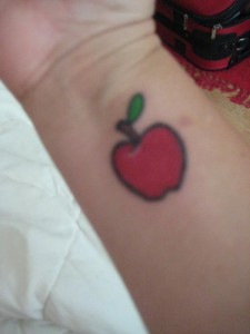 Apple Tattoo on Wrist