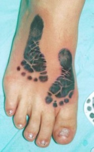 Baby Footprint Tattoo on Feet