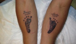 Baby Footprint Tattoo on Forearm