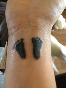 Baby Footprint Tattoo on Wrist