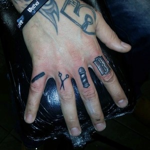 Barber Finger Tattoos
