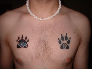 Bear Paw Tattoo Chest