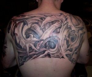 Biomech Back Tattoo