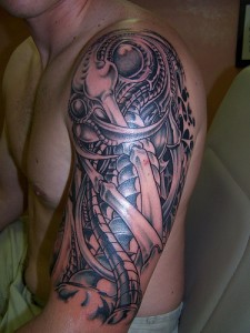 Biomech Sleeve Tattoos