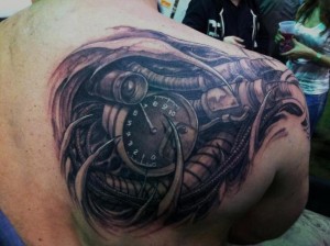 Biomech Tattoo Shoulder