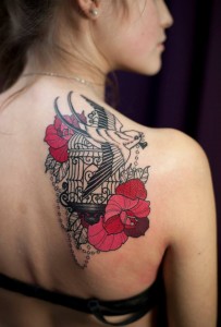 Bird Cage Tattoo on Shoulder