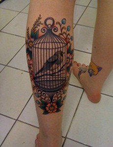 Bird and Cage Tattoo