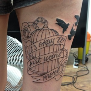 Birdcage Tattoo Thigh