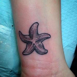 Black and White Starfish Tattoo