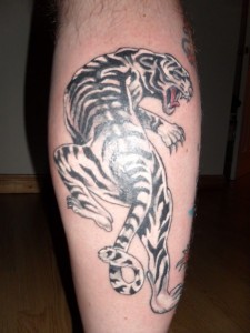 Black and White Tiger Tattoo