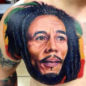 Bob Marley Chest Tattoos