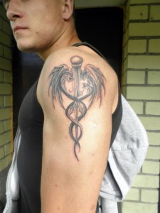 Caduceus Tattoo on Arm