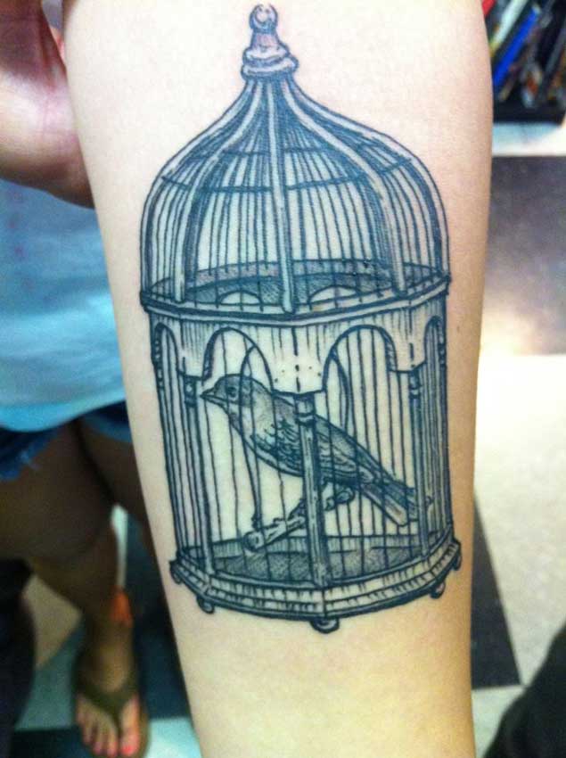 Tattoo tagged with bird cage small furniture single needle inner arm  animal mrk bird celebrity facebook twitter rita ora singers other   inkedappcom