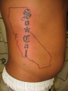 California Map Tattoo