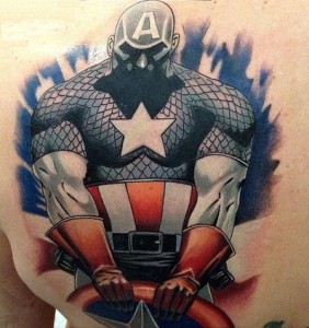 Captain America Back Tattoo